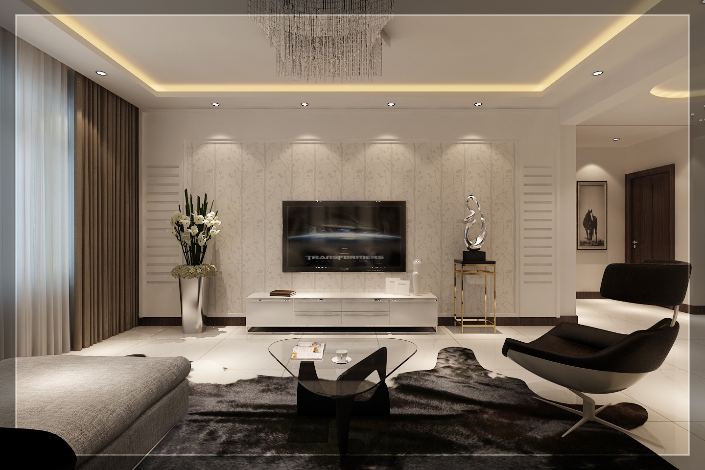 大禹褐石 95平 現代風格,大禹褐石公園現代簡約95平米二居室裝修設計圖片_樣板間_實景圖-搜房網裝修設計網